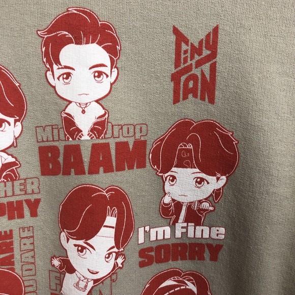 TINY TAN BTS KPOP Mic Drop Mens Large Anime Pullover Sweatshirt Graphics - Picture 4 of 7